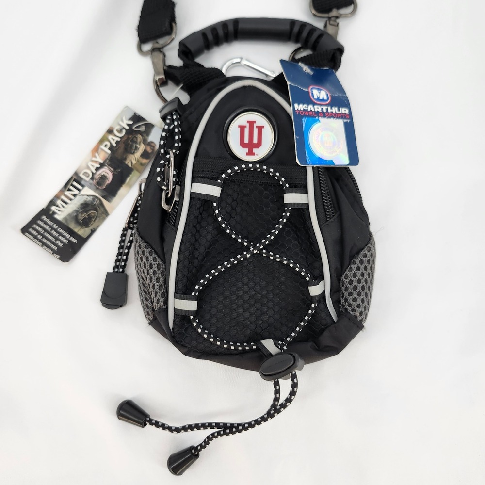 NEW McArthur Black Mini Day Pack Crossbody Belt Bag Indiana University‎ Hoosiers